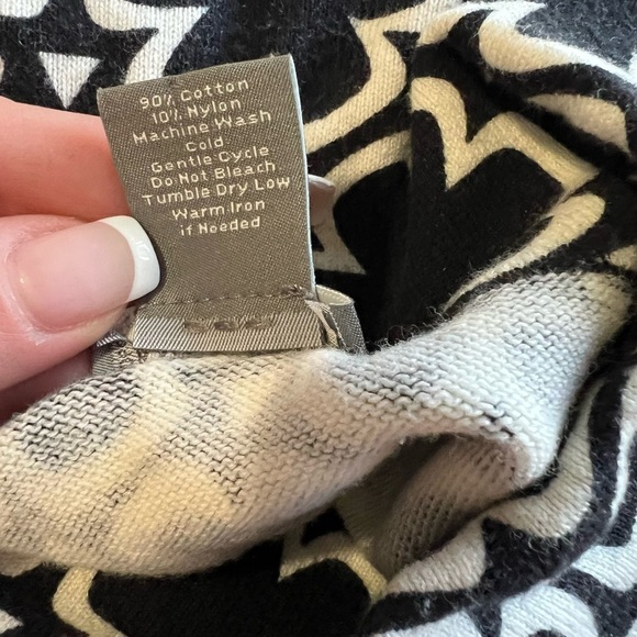 ANN TAYLOR Petite Mod Flower Sweater Dress Mock Neck Short Sleeve XSP - Picture 9 of 9